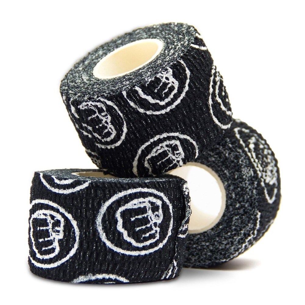 WOD Nation Weightlifting Hook Grip Athletic Tape, Flexible Fabric Thumb & Finger Tape - Easy-Tear, Sweat-Proof, Durable Strips for Powerlifting & Gym, 24-Pack (23 ft Rolls) - Black