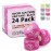 WOD Nation Hook Grip Athletic Tape - Easy-Tear Sweat-Proof Grip Tape - Elastic Fabric for Powerlifting & Weightlifting - Flexible Finger & Thumb Wraps for Gym & BJJ - Pack of 24, 23 ft Rolls, Pink