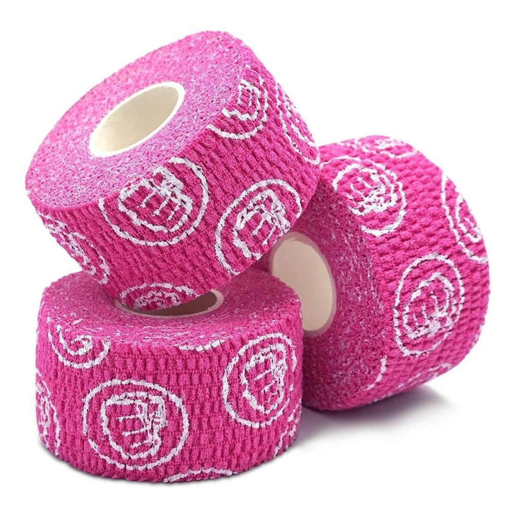 WOD Nation Weightlifting Hook Grip Athletic Tape, Flexible Fabric Thumb & Finger Tape - Easy-Tear, Sweat-Proof, Durable Strips for Powerlifting & Gym, 12-Pack (23 ft Rolls) - Pink