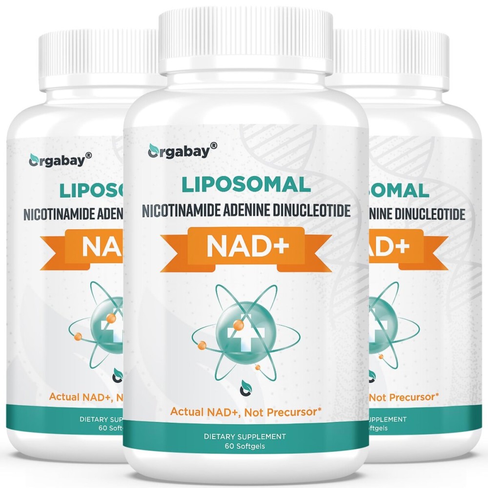 Orgabay Liposomal NAD+ Supplement 500 mg, High Absorption, Boost NAD+ with TMG 250 mg, Actual NAD Plus More Efficient Than Nicotinamide Riboside, Support Cellular Energy, Healthy Aging | 180 Softgels