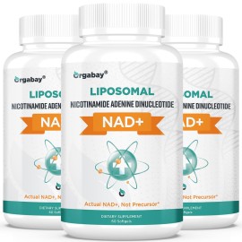 Orgabay Liposomal NAD+ Supplement 500 mg, High Absorption, Boost NAD+ with TMG 250 mg, Actual NAD Plus More Efficient Than Nicotinamide Riboside, Support Cellular Energy, Healthy Aging | 180 Softgels