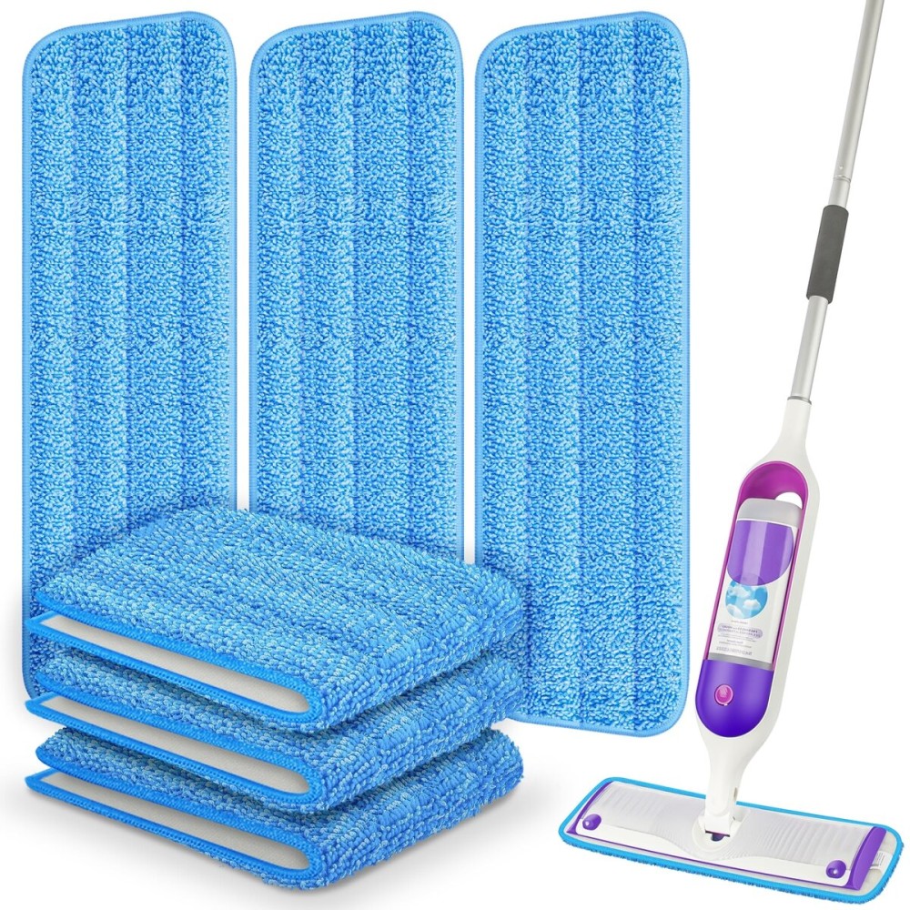 6 Pack Reusable Mop Pads Compatible with Swiffer PowerMop, Wood Floor Pads Microfiber Mop Replacement Refills Machine Washable for All Floor Surfaces