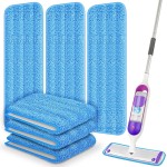 6 Pack Reusable Mop Pads Compatible with Swiffer PowerMop, Wood Floor Pads Microfiber Mop Replacement Refills Machine Washable for All Floor Surfaces