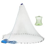 Yeahmart Handmade American Saltwater Fishing Cast Net with Heavy Duty Real Zinc Sinker Weights for Bait Trap Fish 5Ft Radius, 3/8 Inch Mesh Size