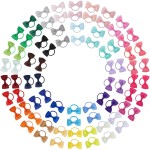 Jollybows 80 Pcs Hair Bow Tie For Girls - Baby Mini Hair Tie Bows Elastic Hair Accessories For Toddler Infant