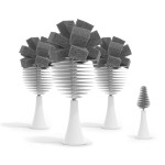 Nanobebe Baby Bottle Cleaner Replacement Heads - for E-Brush Electric Rechargeable Bottle Cleaning Brush and Flexy Brush in Gift Sets, for Baby Accessories, Pacifiers, and Sippy Cups - 4pk, Grey