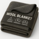 Wool Camping Blanket - 70% Wool Heavy-Duty Military Style Throw, Warm & Washable, Fire Retardant Cover for Emergency, Survival & Outdoor Use - Perfect for Camping, Car, Home & Hiking, Navy 66x90