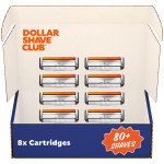 Dollar Shave Club | 4 Blade Razor Refills (8 Pack) | Swift Rinse Blades for Longer and Thicker Hair