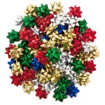 Hallmark 3 Gift Bow Holiday Assortment (75 Bows: Red, Gold, Green, Silver, Blue) for Christmas, Hanukkah, Birthdays, Presents