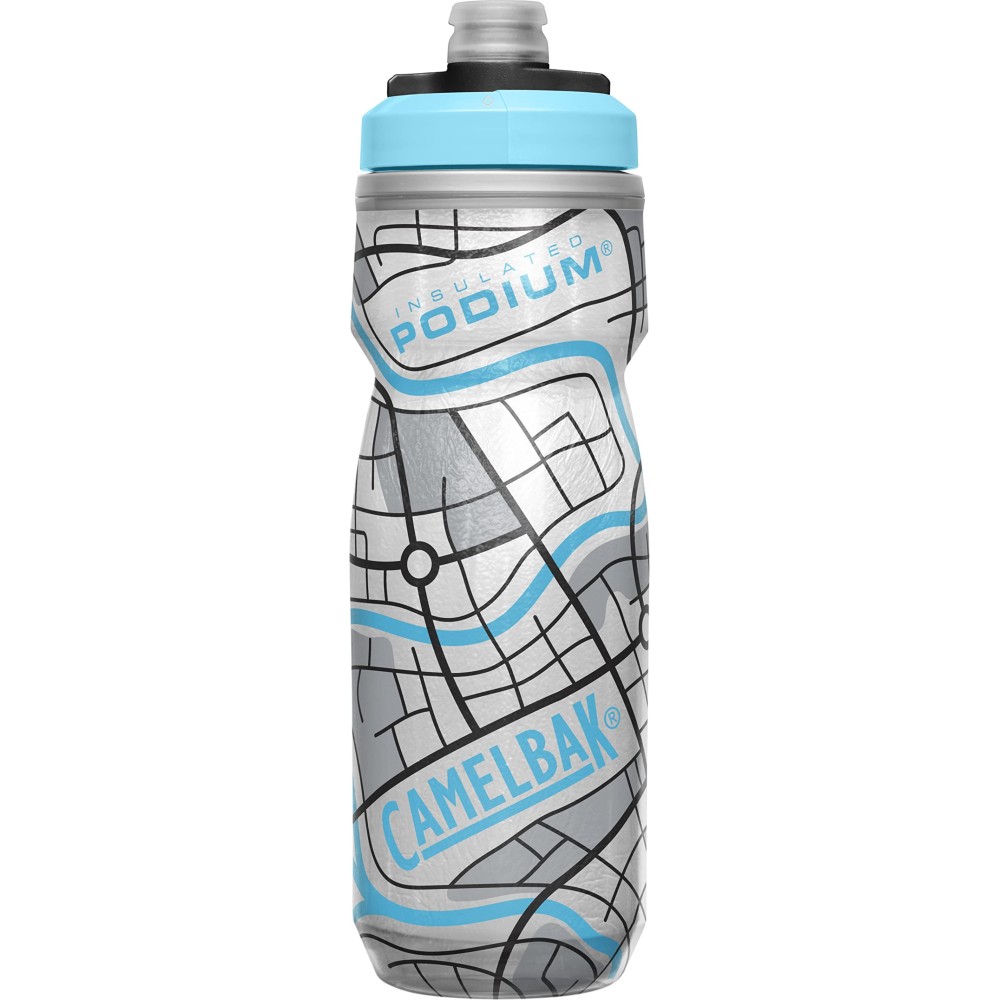 CamelBak Podium Chill Bike Insulated Squeeze Water Bottle Grid White, 21oz