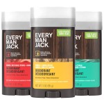Every Man Jack Men\'s Deodorant Variety Set - Three Full-Sized Deodorant Sticks with Clean Ingredients & Incredible Scents - Cedar + Red Sage, Amber + Sandalwood, Sea Mineral + Citron - 3 oz - 3 Pack