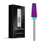 MelodySusie Professional 5 in 1 Nail Drill Bits, 3/32\'\' Carbide Tungsten Multi-function Bits, Suitable for Manicure Pedicure Cuticle Gel Polishing, Technicians Bits, Purple, Series Bit-M, Coarse