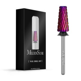 MelodySusie Professional 5 in 1 Nail Drill Bits, 3/32\'\' Carbide Tungsten Multi-function Bits, Suitable for Manicure Pedicure Cuticle Gel Polishing, Technicians Bits, Purple, Series Bit-M,Extra Coarse