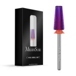 MelodySusie Professional 5 in 1 Nail Drill Bits, 3/32\'\' Carbide Tungsten Multi-function Bits, Suitable for Manicure Pedicure Cuticle Gel Polishing, Technicians Bits, Purple, Series Bit-M, Fine