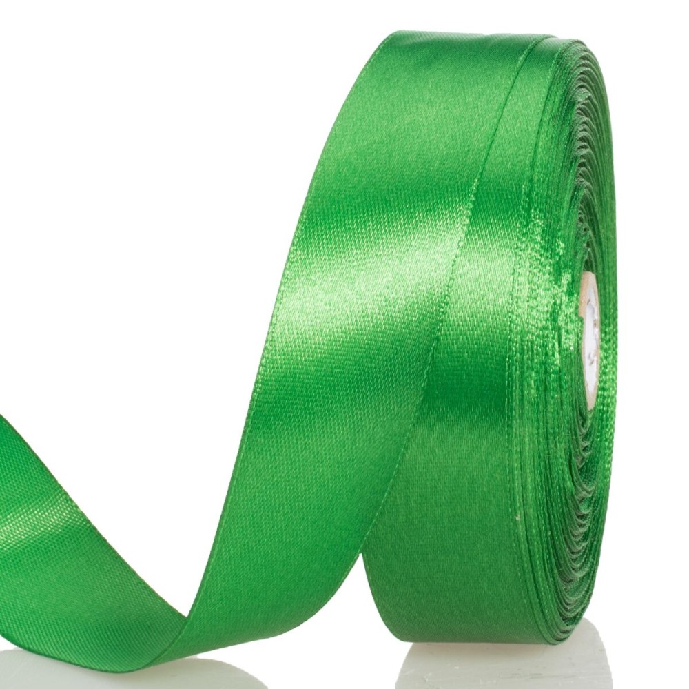 YASEO 1 Inch Green Solid Satin Ribbon, 50 Yards Craft Fabric Ribbon for Gift Wrapping Floral Bouquets Wedding Party Decoration