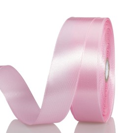 YASEO 1 Inch Pink Solid Satin Ribbon, 50 Yards Craft Fabric Ribbon for Gift Wrapping Floral Bouquets Wedding Party Decoration