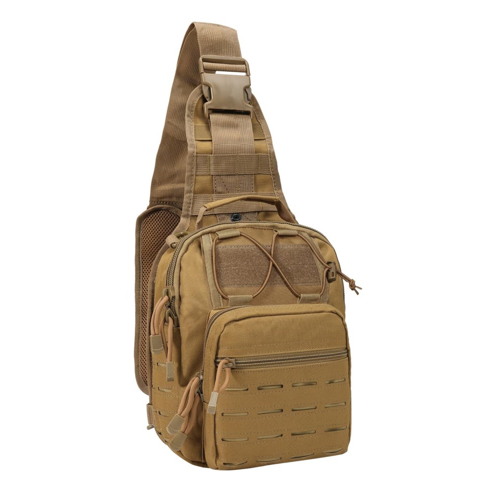 BOMTURN Tactical Backpack Sling Bag - 1000D Waterproof Military Backpack // Chest Bag // CCW Bags Outdoor Shoulder Bag with USA Patch for Every Day Carry