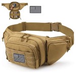 Vdones Tactical Fanny Pack Gun Holster Concealed Carry Pistol Military Tactical Waist Bag Waterproof Molle EDC Pouch with USA Flag Patch