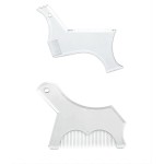 Men\'s Beard Shaping Tool With Inbuilt Comb Transparent Template Styling Comb Templates for Goatee Mustache Sideburns, Jaw Cheek/Neck Line, Symmetric/Curve/Step Cut (Clear-2pcs)