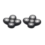 Men Electric Shavers Replacement Heads 5 in 1 Razor Replaceable Alternate Floating Washable Blade Trimmers Head (Black-2pcs)