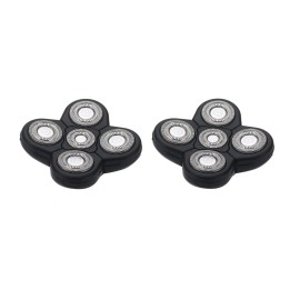 Men Electric Shavers Replacement Heads 5 in 1 Razor Replaceable Alternate Floating Washable Blade Trimmers Head (Black-2pcs)