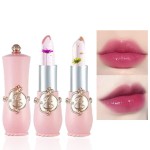 BINGBRUSH 2Pcs Color Changing Lipstick,Pink Crystal Flower Jelly PH Mood Long Lasting Labiales Lip Care Moisturizer Lip Balm Korean Magic Lip Gloss Lip Tinted Stain Makeup Set for Women