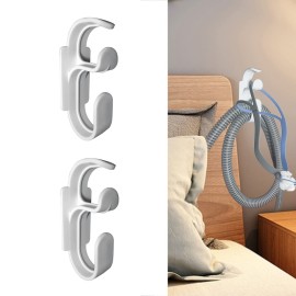 CPAP Hose Hanger with Anti-Unhook Feature - Damage-Free Hanging CPAP Mask Hook and CPAP Hose Holder  Damage-Free Adhesive StripAvoids CPAP Hose Tangle and Allows You to Sleep Better (2 PCS)