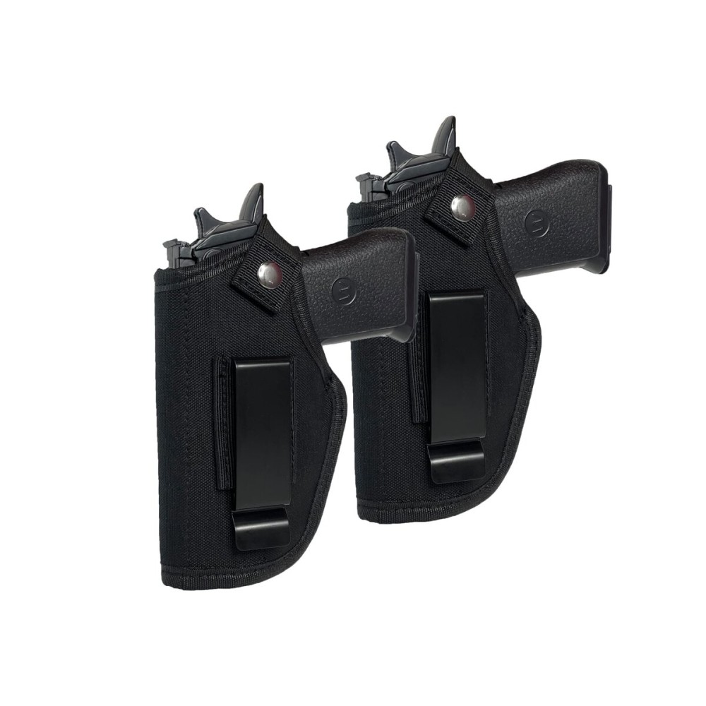 Vacod Universal Gun Holster for Concealed Carry Inside or Outside The Waistband Pistols Holsters for Right and Left Hand Draw Holster for Men/Women Fits Subcompact and Compact Handguns,Black (2)