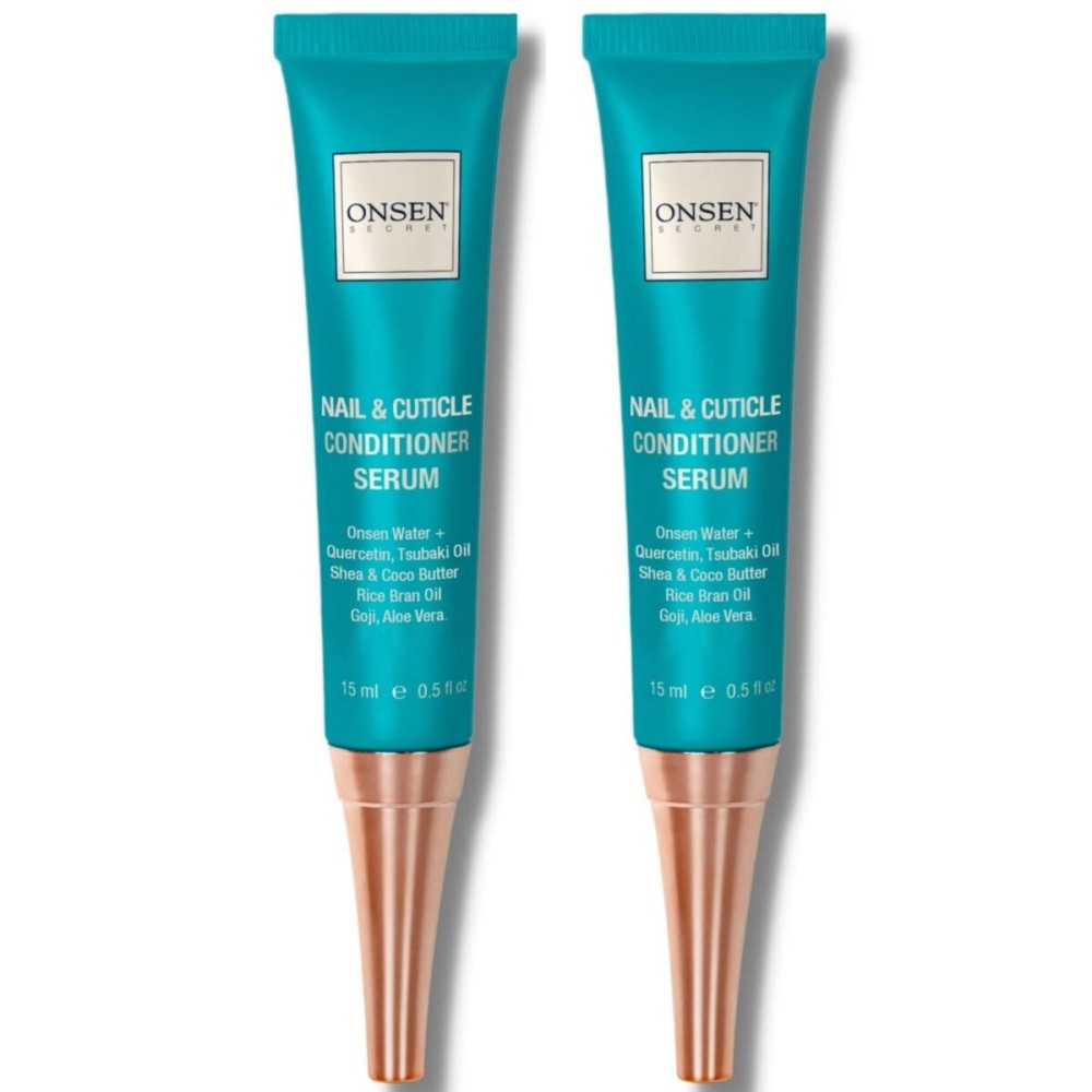 Onsen Nail & Cuticle Cream Treatment w/Japanese Tsubaki, Jojoba & Lavender Oil, Shea Butter - Strengthens Nails, Softens Cuticles - Daily Repair Care (2 Count/15 ml)