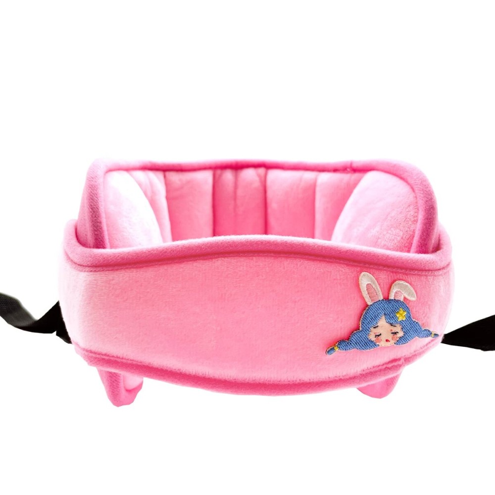 StoHua Child Car Seat Head Support Band - Baby Head Neck Relief Safety Headrest - Adjustable Toddler Carseat Head Holder Head Strap - Baby & Kids Travel Accessories with Cute Cartton Pattern, Pink