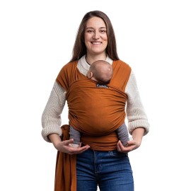 Cuddlebug Baby Wrap - Hands-Free Baby Carrier Wrap - Soft & Stretchy Baby Wraps Carrier - Carrier Newborn to Toddler 7-35 lbs - One-Size-Fits-All Holder - Hip-Healthy (Brown)