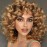 AIDUSA Afro Curly Wigs with Bangs Big Blonde Wigs for Black Women Light Brown Short Wigs for Women Synthetic Hair Natural Looking (30 Honey Blonde)