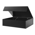 BLK&WH Large Gift Box - 13.5x10x3.5 Inches, Black Collapsible Box with Magnetic Lid