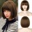 WERD Short Brown Bob Wig with Bangs,10 inch Brown Straight Bob Wig for Women Heat Resistant Fiber for Cospaly Velma