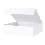 BLK&WH Large Gift Box 13.5x10x3.5 Inches, White Gift Box with Magnetic Closure Lid, Sturdy Shirt Box, Rectangle Collapsible Box for Gift Packaging (Matte White)
