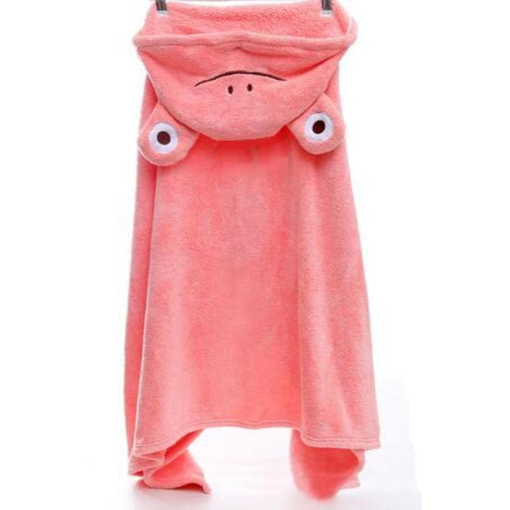 ROMASA Baby Bath Towel Ultra Soft Hooded Towel Highly Absorbent Bathrobe Blanket Toddlers Shower Gifts for Boys Girls-27.5 x 55 (Pink-flog)