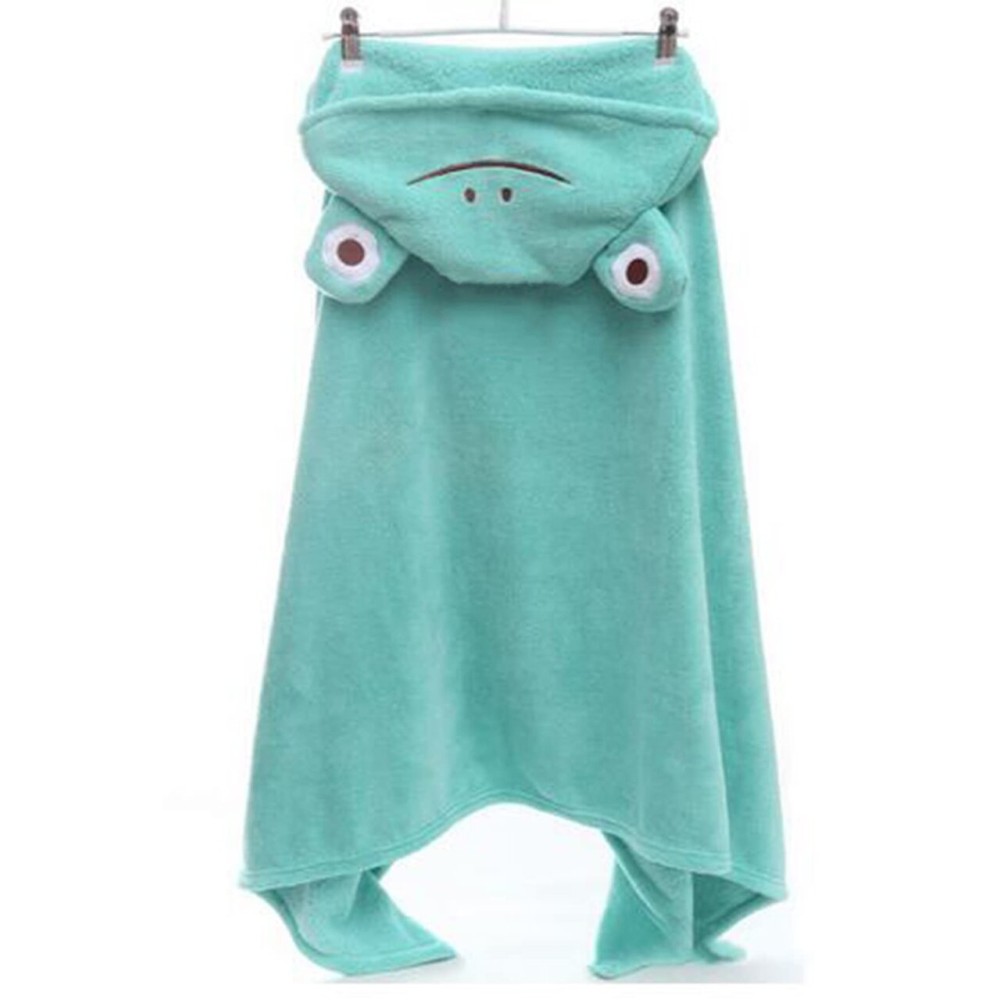 ROMASA Baby Bath Towel Ultra Soft Hooded Towel Highly Absorbent Bathrobe Blanket Toddlers Shower Gifts for Boys Girls-27.5 x 55 (Green Frog)