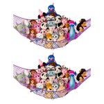 Lilly\'s Love Stuffed Animal Hammock | Corner Hanging Organizer, Toy Storage, Stuffed Animal Storage Net | Made from Quality Fishing Net, Holds 12lbs | 67x47x47 (Purple, 2 Pack)