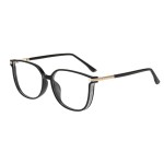 GUDVUE Oversized Blue Light Glasses, Computer Reading/Gaming/Phones Glasses, Anti Glare/UV400/Eye Strain, Large Square Frame, Black Gold