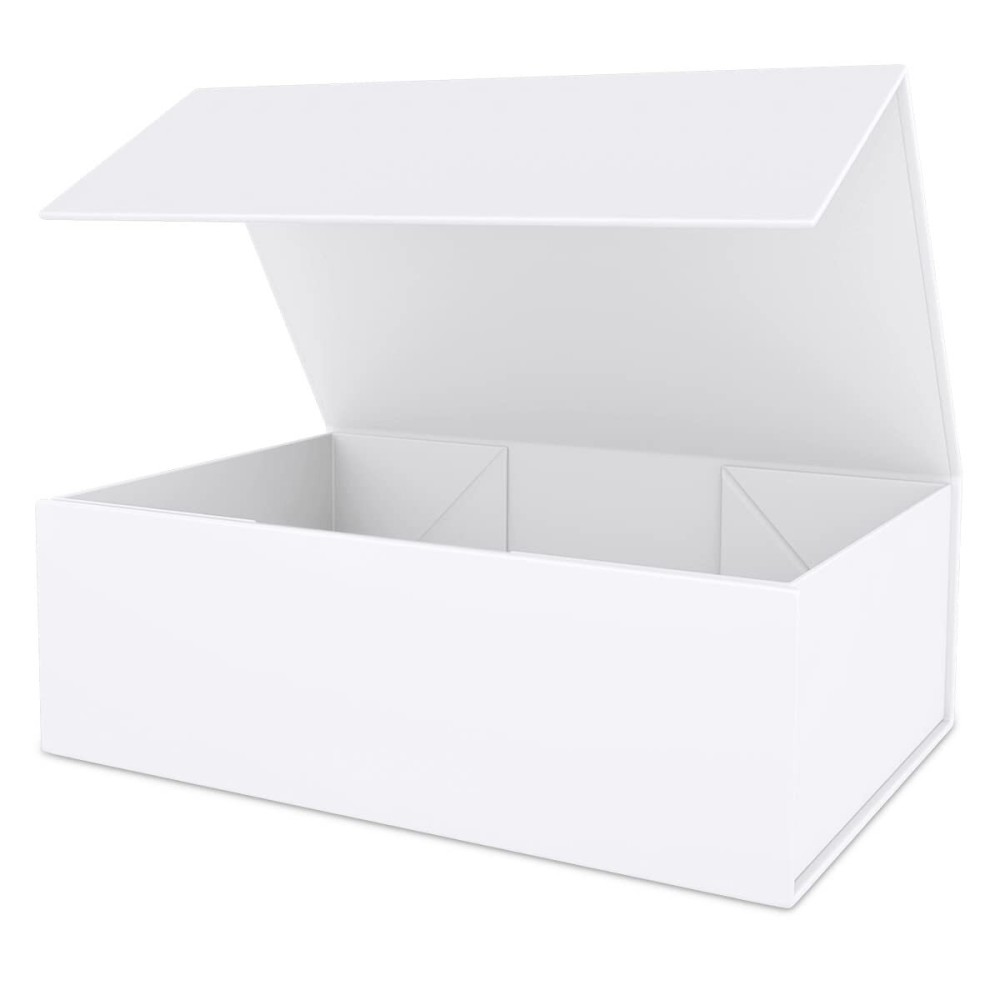 White Gift Box 10 x 6 x 3 with Magnetic Closure Lid Gift Boxe for Presents,Bridesmaid Gifts Boxes,Cute Box,Birthday Box,Luxury for Gift Packaging, Magnetic Gift Boxe for Wrapping Gifts (White)