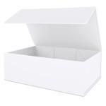 White Gift Box 10 x 6 x 3 with Magnetic Closure Lid Gift Boxe for Presents,Bridesmaid Gifts Boxes,Cute Box,Birthday Box,Luxury for Gift Packaging, Magnetic Gift Boxe for Wrapping Gifts (White)
