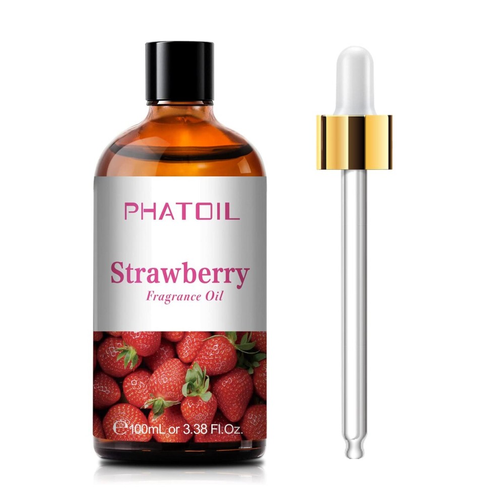 PHATOIL 3.38FL.OZ Strawberry Fragrance Oils for Aromatherapy, Essential Oils for Diffusers for Home, Perfect for Diffuser, Yoga, Skin Care, DIY Candle and Soap Making - 100ml