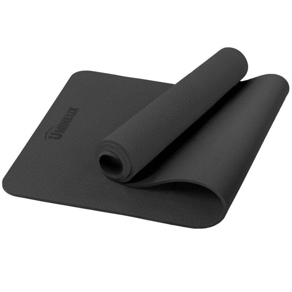 Yoga Mat Non Slip, Pilates Fitness Mats with Alignment Marks, Eco Friendly, Anti-Tear Yoga Mats for Women, Exercise Mats for Home Workout with Carrying Strap (72x24, Black)