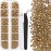 One Pack 2000 Pcs of Flatback Round Mineral Gold Rhinestones 6 Sizes (1.5-6 mm) with Nail Art Rhinestone Picker Pencil and Tweezers for DIY and Salon Use