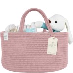 KiddyCare Diaper Caddy Nappy Organiser Changing Basket (Pink)