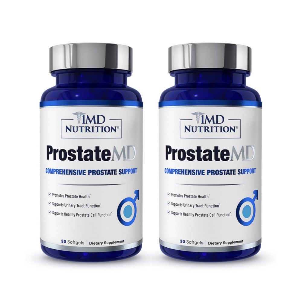 1MD Nutrition ProstateMD Saw Palmetto Prostate Support Supplement - Support for Urinary Tract and Frequent Bathroom Urges | 60 Softgels (2-Pack)
