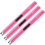 SUPRUS Fluorescent Lighter Glows in The Dark USB Lighter Rechargeable Windproof Pocket Size for Candle Cooking BBQ in Party (Pink)