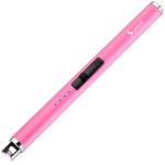 SUPRUS Fluorescent Lighter Glows in The Dark USB Lighter Rechargeable Windproof Pocket Size for Candle Cooking BBQ in Party (Pink)