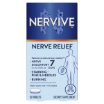 Nervive Nerve Relief, Occasional Nerve Discomfort II, Nerve Relief, Starts Working in 7 Days, Stabbing, Burning, Alpha Lipoic Acid, B Vitamins, Turmeric, Ginger, Supplement, 60 Tablets