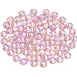 Novani Pink AB Rhinestones Glass Rhinestone for Crafts Flatback Crystals Gems and Rhinestones for Nails Art Makeup Face Clothes Shoes Decoration DIY(SS8,1440pcs,Pink AB)